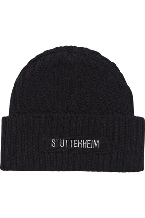 Stutterheim Homme, Accessoires, Noir, Taille: ONE Size Bonnet en Laine Mérinos avec Logo