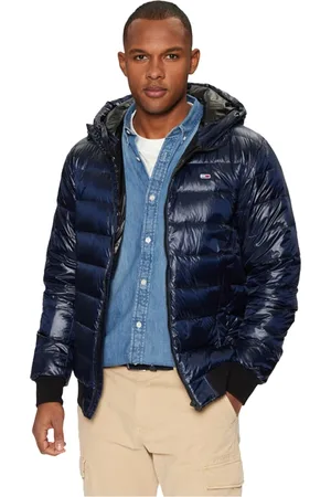Tommy Hilfiger Homme, Vestes, Bleu, Taille: L Doudoune Bleue à Capuche