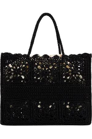 Twin-Set Femme, Sacs, Noir, Taille: ONE Size Sac Shopper Crocheté à la Main Noir