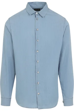 Giorgio Armani Homme, Chemises, Bleu, Taille: M Chemise en Denim Bleu Clair
