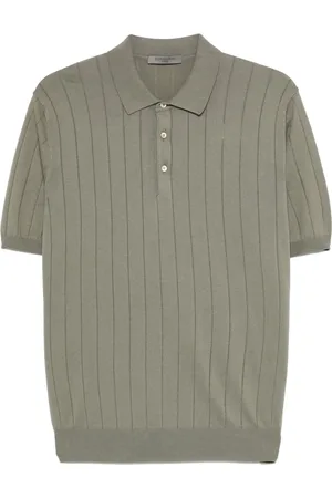 corneliani Homme, Tops, Vert, Taille: 2XL Polo en coton Pima côtelé