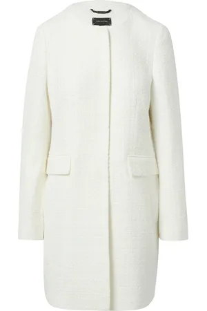 Comma, Femme, Manteaux, Blanc, Taille: 44 FR Blazer structuré en tweed