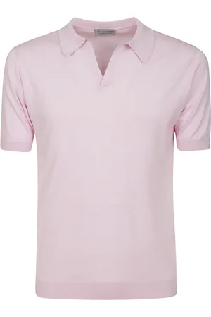 JOHN SMEDLEY Homme, Tops, Rose, Taille: XL Polo Rose avec Col en V