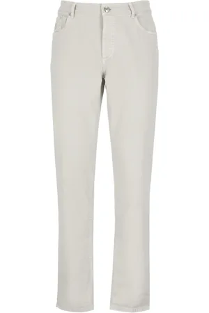 Brunello Cucinelli Homme, Pantalons, , Taille: M Pantalon en Coton avec Logo Brodé