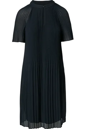 Comma, Femme, Robes, Bleu, Taille: 40 FR Robe plissée fluide en mousseline