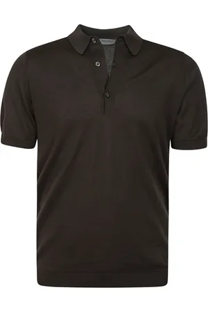 JOHN SMEDLEY Homme, Tops, Brun, Taille: S Polo Tricoté Marron Manches Courtes