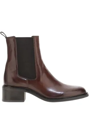 Mjus Femme, Chaussures, Brun, Taille: 40 EU Bottines en cuir marron foncé élastique