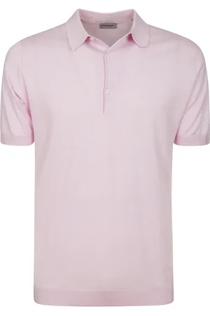 JOHN SMEDLEY Homme, Tops, Rose, Taille: L Polo Rose en Tricot avec Manches Courtes