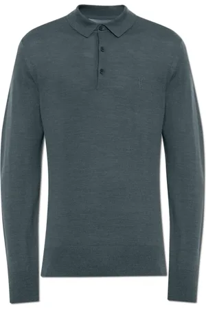 AllSaints Homme, Pulls, Bleu, Taille: L Pull en Laine avec Col