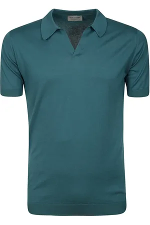 JOHN SMEDLEY Homme, Tops, Vert, Taille: M Polo Vert à Col Skipper
