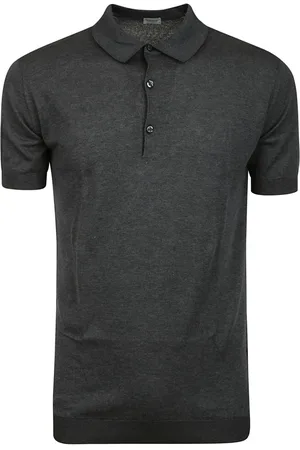 JOHN SMEDLEY Homme, Tops, Noir, Taille: S Polo en Coton Gris Coupe Slim