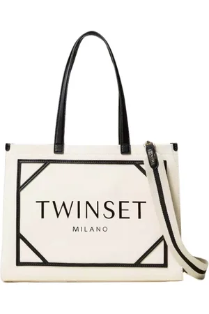 Twin-Set Femme, Sacs, , Taille: ONE Size Sac Shopper en Toile avec Logo