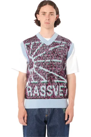 Rassvet Homme, Pulls, Bleu, Taille: XL Gilet sans manches en tricot camouflage
