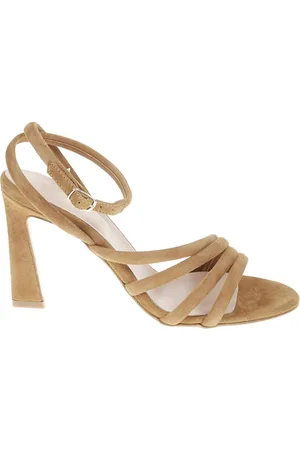 ANNA F. Femme, Chaussures, Brun, Taille: 40 EU Sandale en daim avec bride de cheville