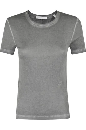 Helmut Lang Femme, Tops, Gris, Taille: 36 FR Tee Rétréci dans un Style Tendance