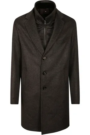 BARBA Homme, Manteaux, Gris, Taille: 2XL Manteau Classique avec Fermeture Éclair et Poches