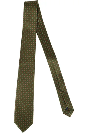 Errico Formicola Homme, Accessoires, Vert, Taille: ONE Size Cravate en Soie Verte à Motifs