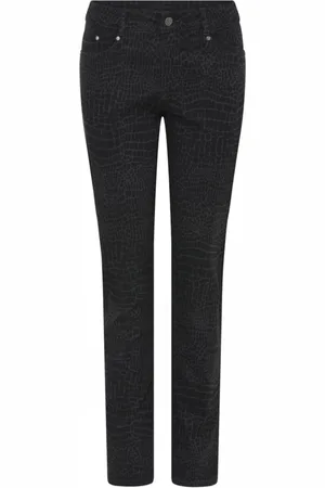 C.ro Femme, Jeans, Noir, Taille: 38 FR Pantalon Imprimé Serpent Gris