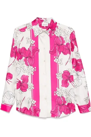 P.A.R.O.S.H. Femme, Blouses et Chemises, Multicolore, Taille: 38 FR Chemise Fuchsia à Imprimé Floral