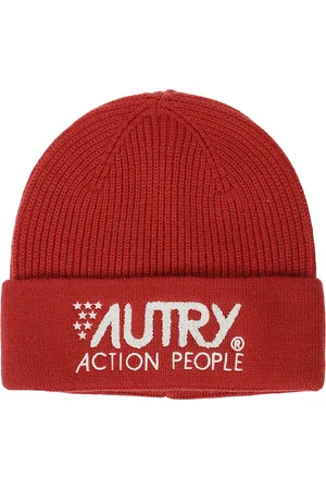 Autry Homme, Accessoires, Rouge, Taille: ONE Size Bonnet Sportif Unisexe avec Logo Imprimé