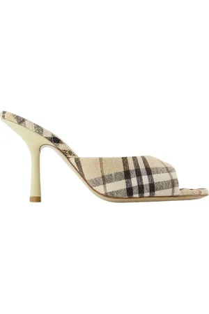 Burberry Femme, Chaussures, , Taille: 37 EU Escarpins à Carreaux en Lin Neutre