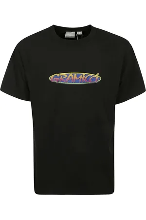Gramicci Homme, Tops, Noir, Taille: L T-shirt Noir en Coton avec Logo Imprimé