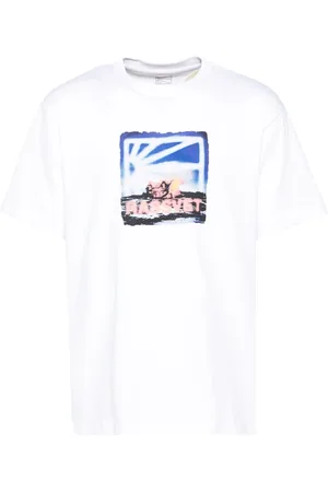 Rassvet Homme, Tops, Blanc, Taille: M T-shirt à impression de feu à manches courtes
