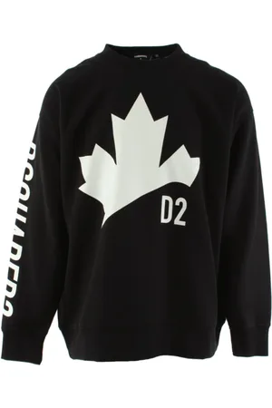 Dsquared2 Homme, Sweatshirts et sweats à capuche, Noir, Taille: M Pullover en coton noir, coupe ample