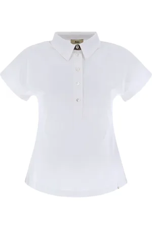 HERNO Femme, Tops, Blanc, Taille: 40 FR Polo en Coton Interlock avec Monogramme