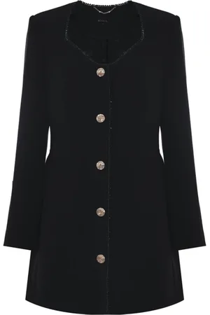 Kocca Femme, Robes, Noir, Taille: 36 FR Robe Blazer Boutons Métalliques