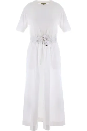 HERNO Femme, Robes, Blanc, Taille: 38 FR Robe midi