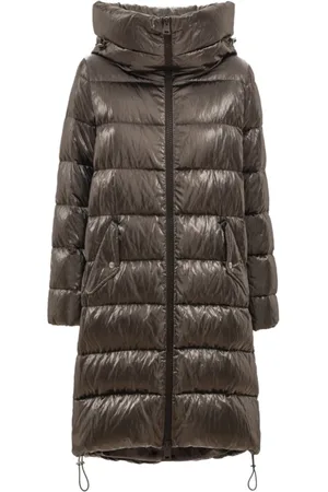 HERNO Femme, Manteaux, Gris, Taille: 38 FR Longue Parka matelassée à Capuche