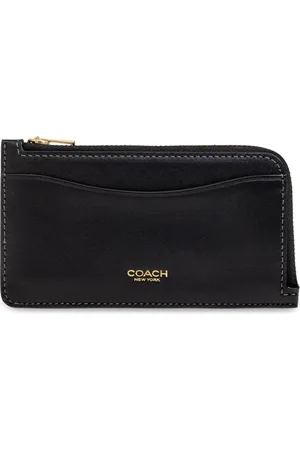 Coach Femme, Accessoires, Noir, Taille: ONE Size Porte-cartes en cuir