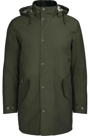 Barbour Homme, Vestes, Vert, Taille: L Veste imperméable à capuche amovible avec doublure matelassée