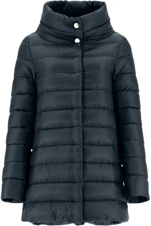 HERNO Femme, Vestes, Bleu, Taille: 38 FR Doudoune longue forme A