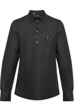 Dolce & Gabbana Homme, Chemises, Noir, Taille: 2XL Chemise en lin
