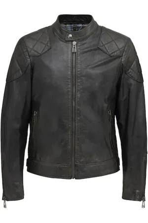 Belstaff Homme, Vestes, Noir, Taille: S Blouson en cuir noir ciré à la main