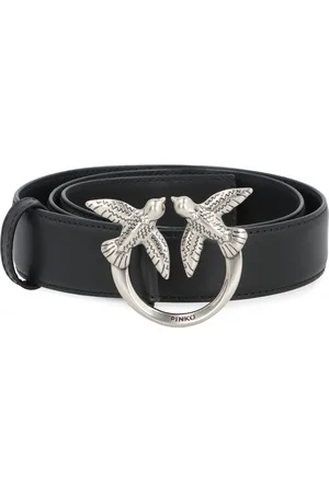 Pinko Femme, Accessoires, Noir, Taille: L Ceinture en cuir Love Birds avec boucle en métal