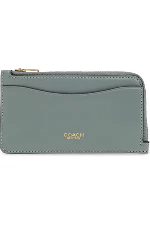 Coach Femme, Accessoires, Bleu, Taille: ONE Size Porte-cartes en cuir