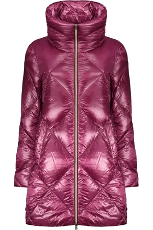 HERNO Femme, Manteaux, Violet, Taille: 40 FR Doudoune en tissu brillant