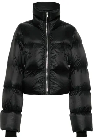 Rick Owens Femme, Vestes, Noir, Taille: 38 FR Blouson doudoune col roulé noir