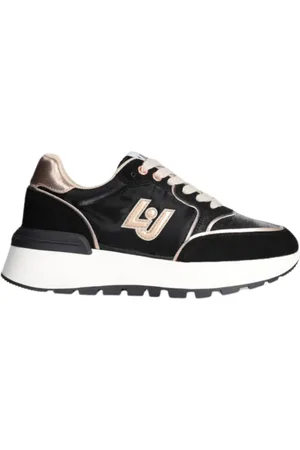 Liu Jo Femme, Chaussures, Noir, Taille: 37 EU Baskets plates noires en satin et daim