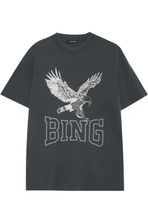 ANINE BING Femme, Tops, Noir, Taille: 38 FR Lili Tee Aigle Rétro