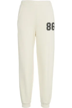 LOVE Stories Femme, Pantalons, Blanc, Taille: 38 FR Joggers en coton blanc avec design de logo