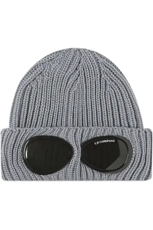 C.P. Company Femme, Accessoires, Gris, Taille: ONE Size Béanie côtelée avec détail lunettes
