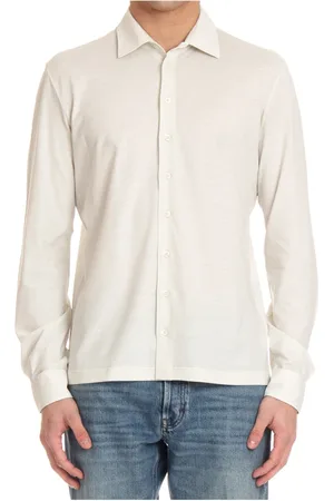 HERNO Homme, Chemises, Blanc, Taille: S Polo en Coton à Manches Longues et Extensible