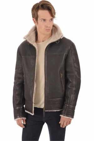 La Canadienne Homme, Vestes, Brun, Taille: S Blouson Aviateur en Mouton Brun