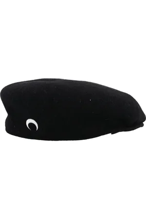Marine Serre Unisex, Accessoires, Noir, Taille: M Béret français en laine noire