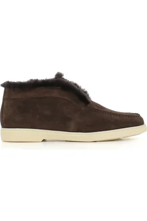 santoni Femme, Chaussures, Brun, Taille: 37 1/2 EU Bottines en daim marron foncé