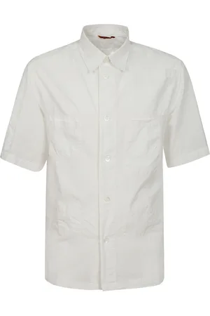 BARENA Homme, Chemises, Blanc, Taille: L Chemise Blanche en Coton avec Poche Brodée